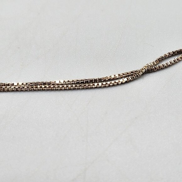 Blue CZ Solitaire Pendant Thailand Sterling Silver Chain Italy ADI 3.5g - Picture 7 of 10